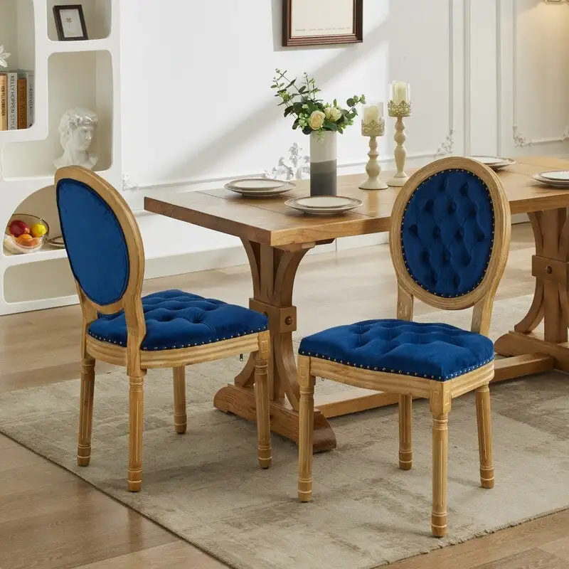 French Dining Chair with Nailhead Trim Set of 6