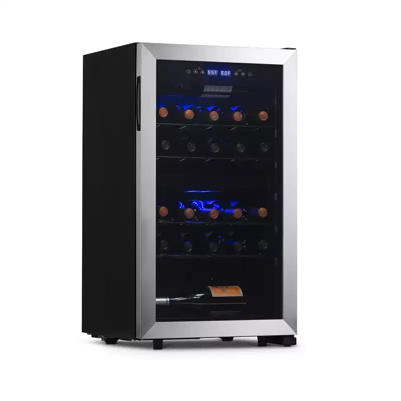 Newair 28-Bottle 18.9 Stainless Steel Freestanding Dual Zone Wine Fridge