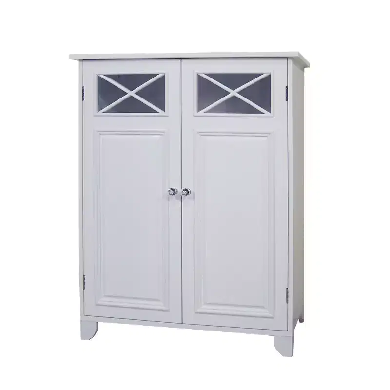 Dawson Two Doors Floor Cabinet White - Traditional Style, Semi-Gloss Finish, Bath Organizer