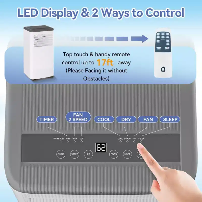 10000 BTU Portable Air Conditioner with Heater 3 in-1 Cooling, AC Portable Air Conditioner