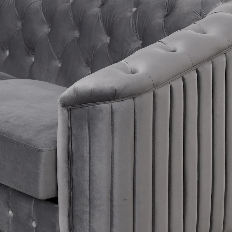 64.3 Velvet Upholstered Loveseat Sofa,Modern Loveseat Sofa with Thick Removable Seat Cushion,2-Person Loveseat Sofa Couch