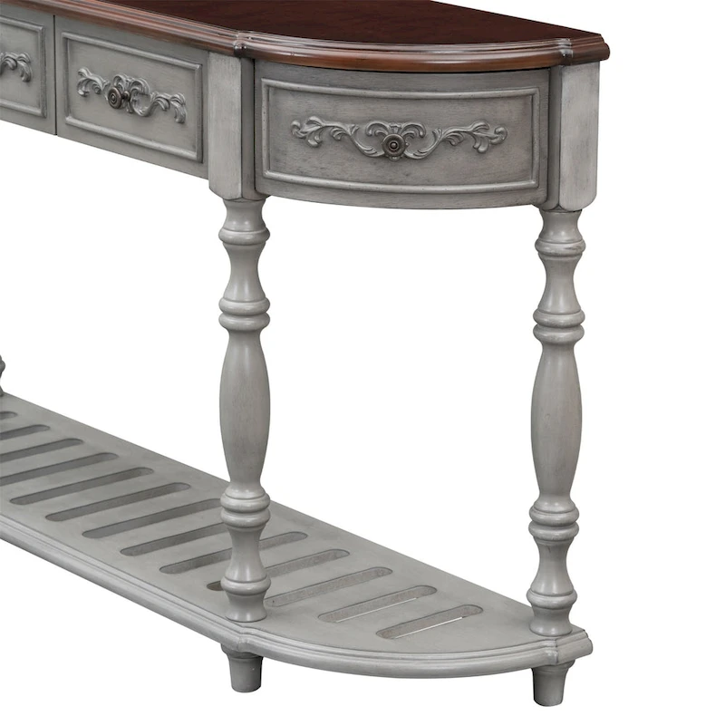 Merax Curved Console Table with 4 Drawers and 1 Shelf