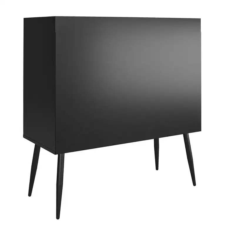 RealRooms Grafton Bar Cabinet, Black Oak