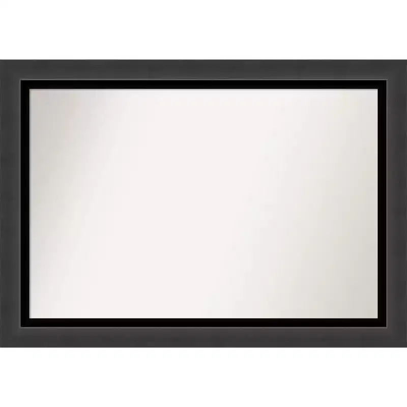41" x 29" Non-Beveled Tuxedo Black Wall Mirror : Large, Modern, Rectangular, Polystyrene Frame