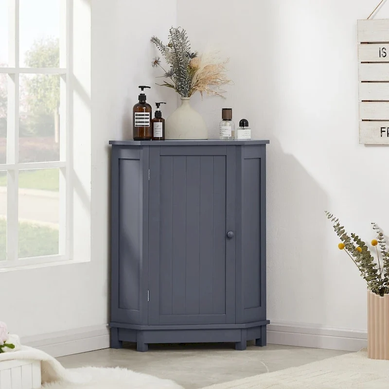 Bathroom Corner Cabinet with Adjustable Shelf