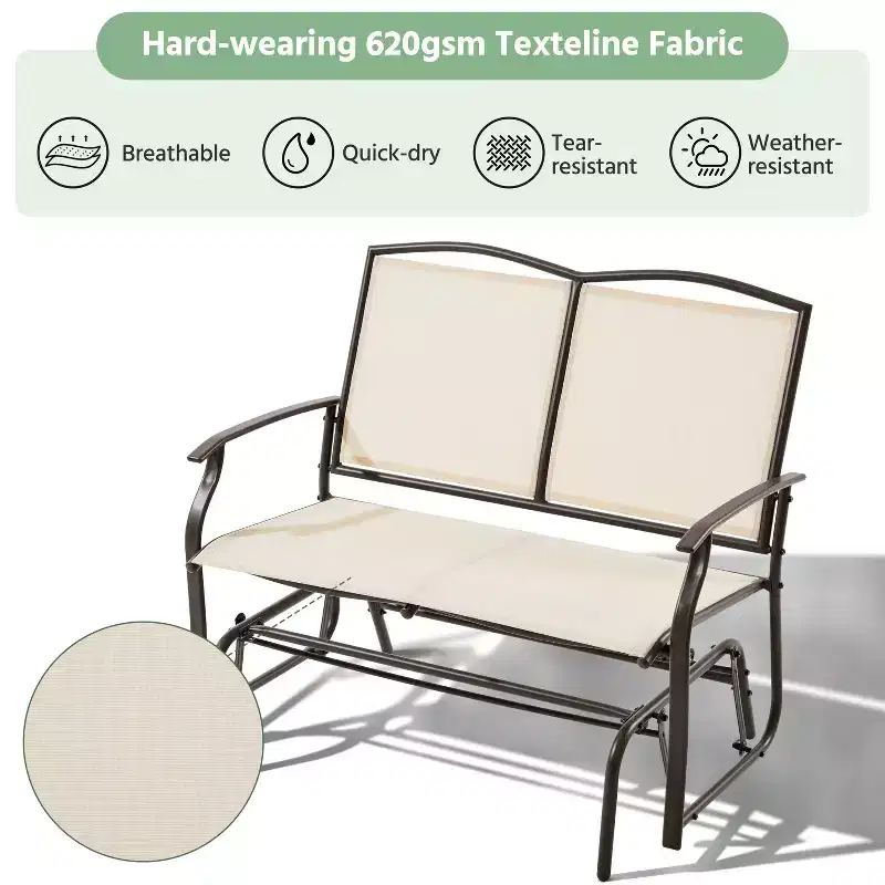 Yaheetech Patio Swing Glider Bench with Steel Frame