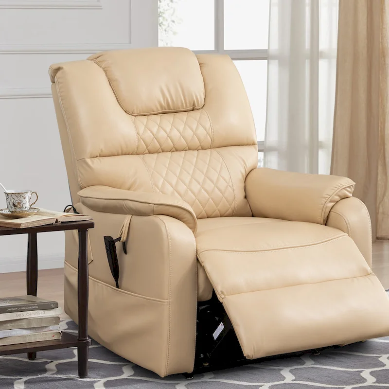 35.5W Dual Electric Power Lift Recliner,Massage&Heat,180 degrees