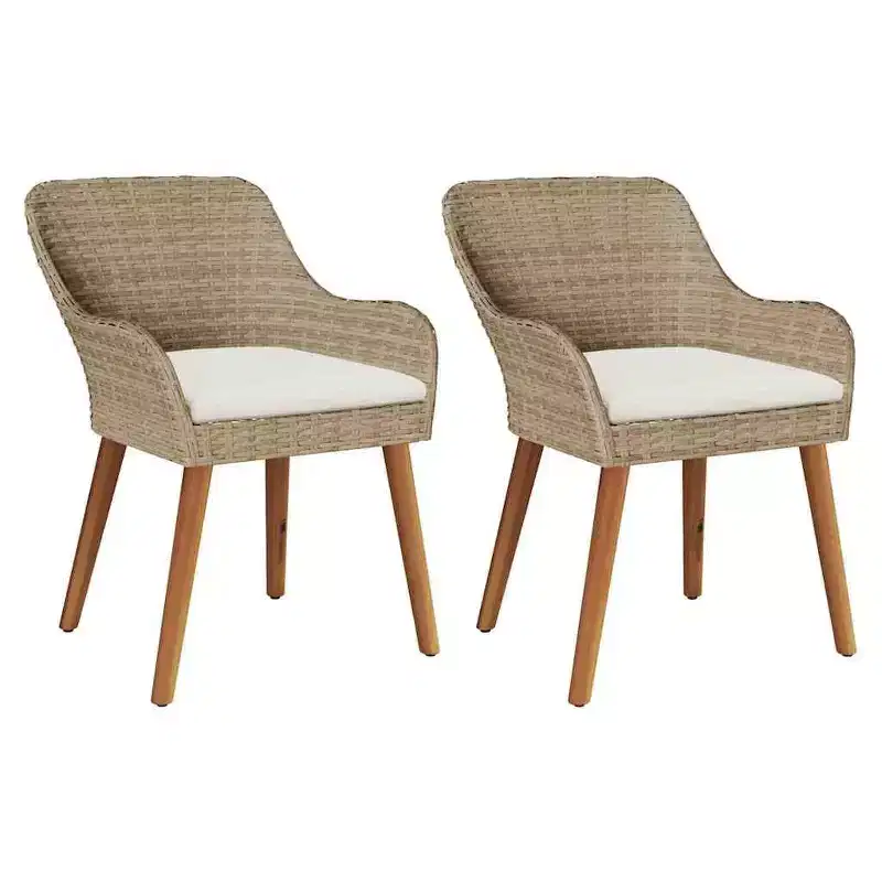 vidaXL Garden Chair 2 pcs 62.5 x 55 x 82 cm Poly Rattan