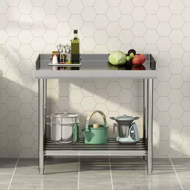 Stainless Steel Table, 36x30 Inch NSF Commercial Prep Table with Backsplash - Heavy-Duty Workstation for Restaurant Home Hotel