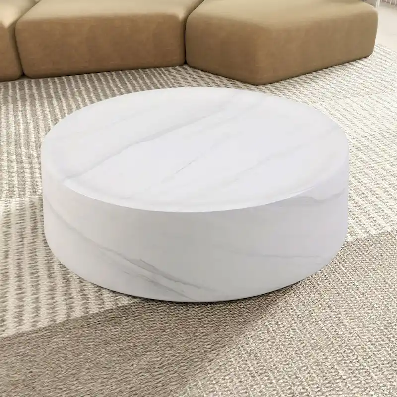 31.49 Round Faux MARS Pattern Coffee Tables No Need Assembly