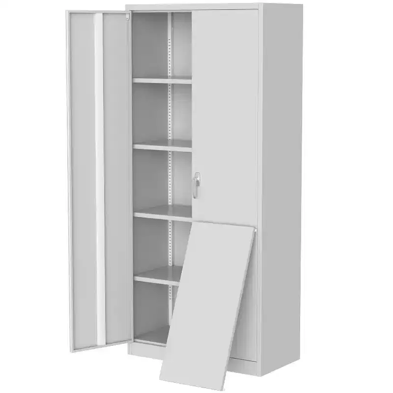 Tall Metal Storage Cabinet with Adjustable Shelves and Lock, 71-Inch Freestanding Locker for Garage and Pantry