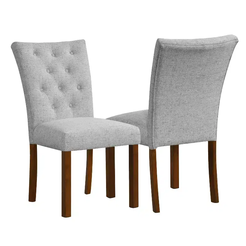 Set of 2 Tufted Back Parsons Dining Chairs Plywood Frame, 300 lbs Capacity