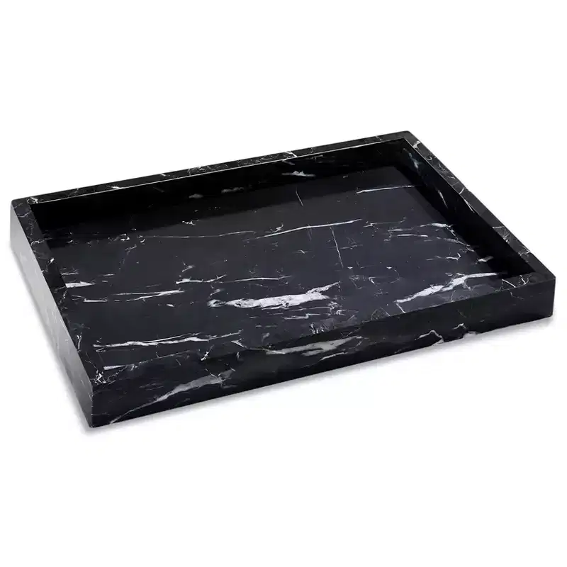 Natural Marble Jewelry Tray Organizer for Vanity and Bathroom