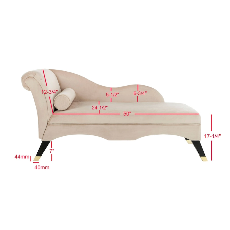 SAFAVIEH Karan Mid-Century Modern Chaise with Pillow - 63Wx28Dx30H