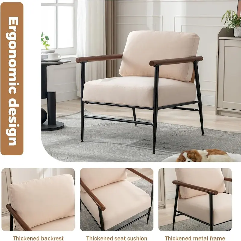 Foldable Saucer Chair with Faux Fur Cushion