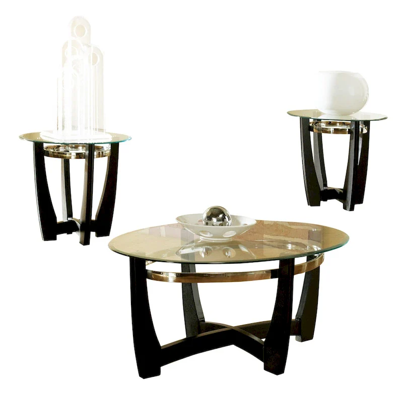 Mandalay Glass Top Occasional Tables (Pack of 3)