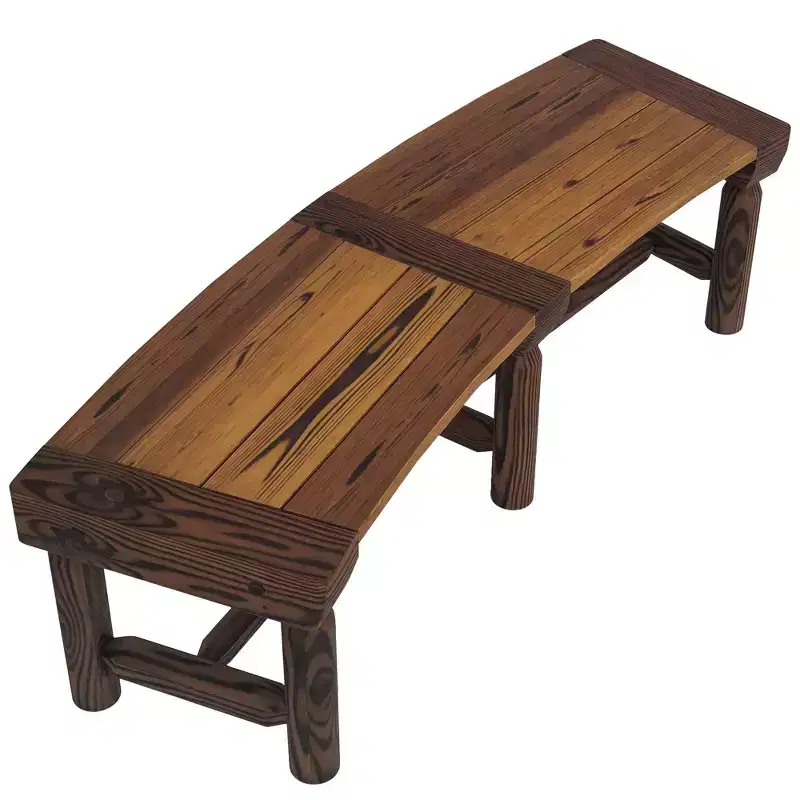 Outsunny Wooden Garden Bench, Semicircular Round Outdoor Tree Bench, Wrap Around Park Bench