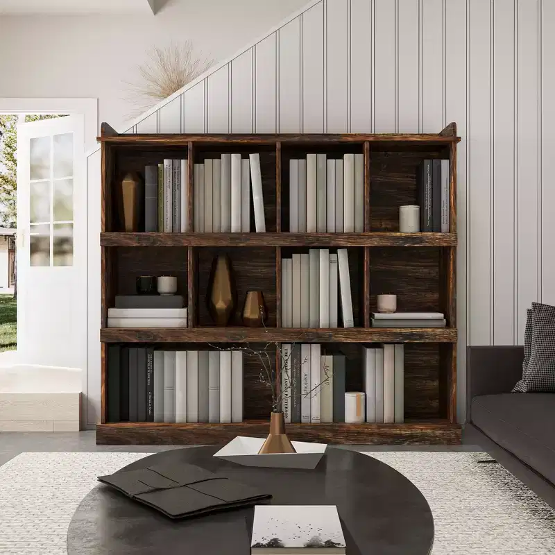 Bookshelf, 3-Tier Open Shelf Bookcase,10 Cube Storage Organizer, Freestanding Bookshelf Cube Shelf for Bedroom, Living Room, Office