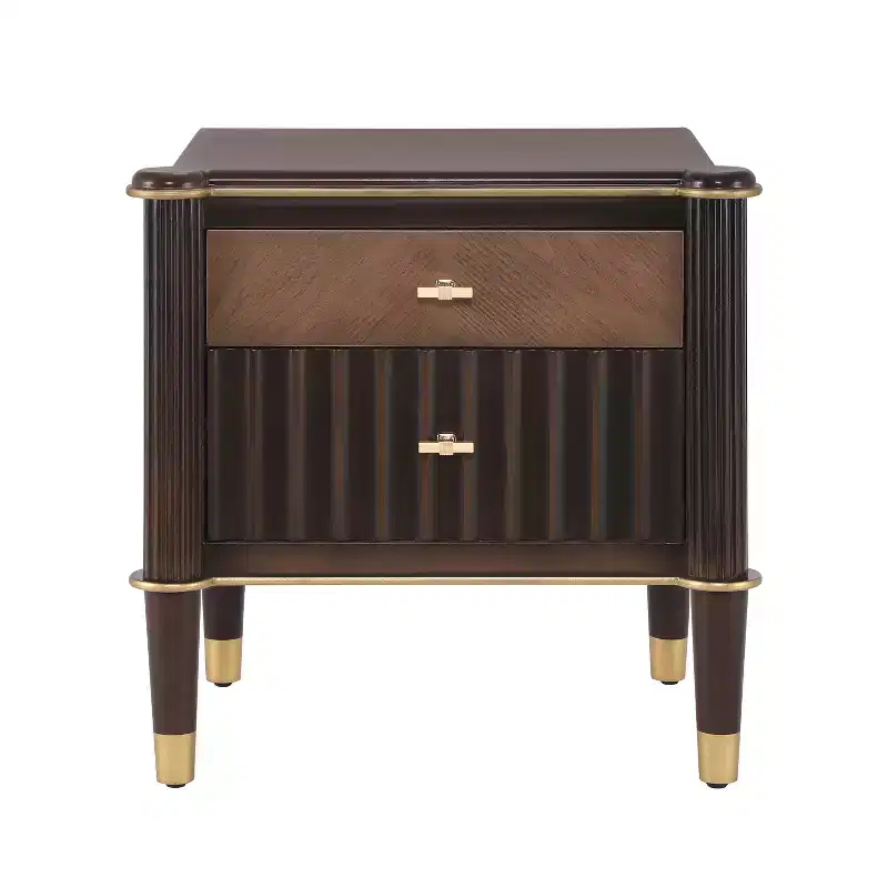 Christopher Knight Home Denka Vintage Faux Leather Upholstered 2-Drawer Nightstand
