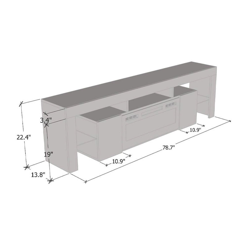Soleo BL-EF Electric Fireplace 79 TV Stand