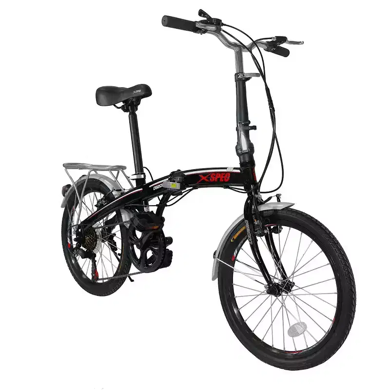 Xspec 20 7 Speed Folding Compact City Commuter Bike, Black (NOT Electric)