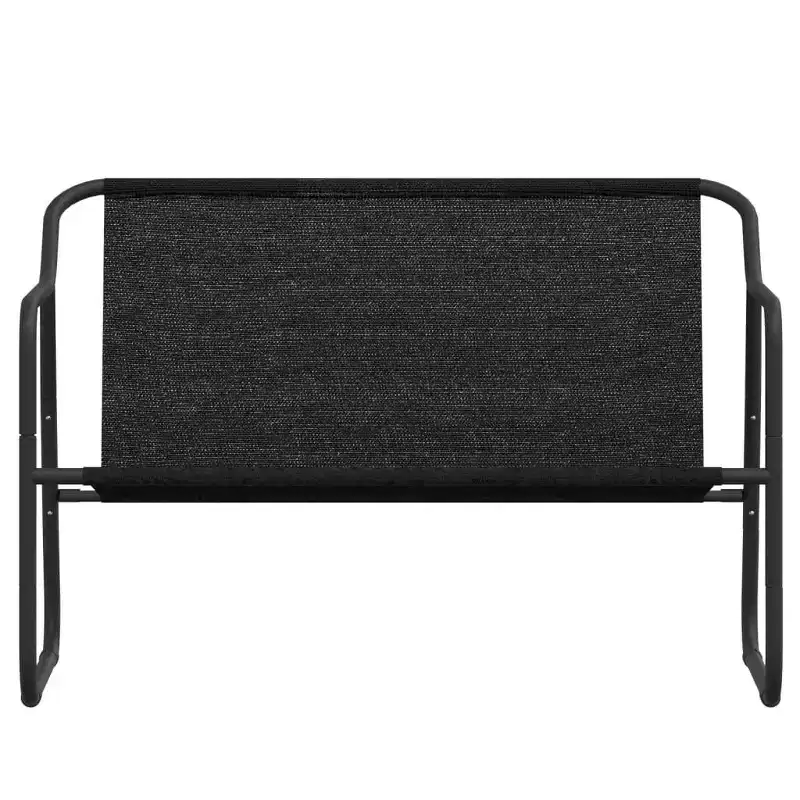 vidaXL 2-Seater Patio Bench with Cushion Anthracite Steel