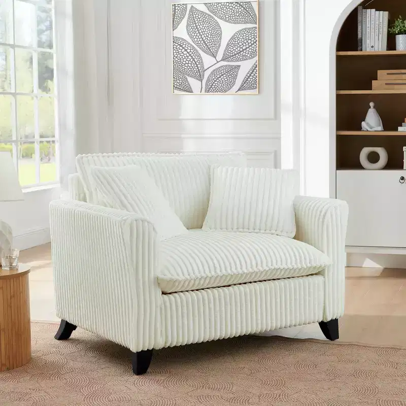 Plush Single-Seater Armchair with Soft Cushion, Backrest & Armrests | Perfect for Living Room & Bedroom