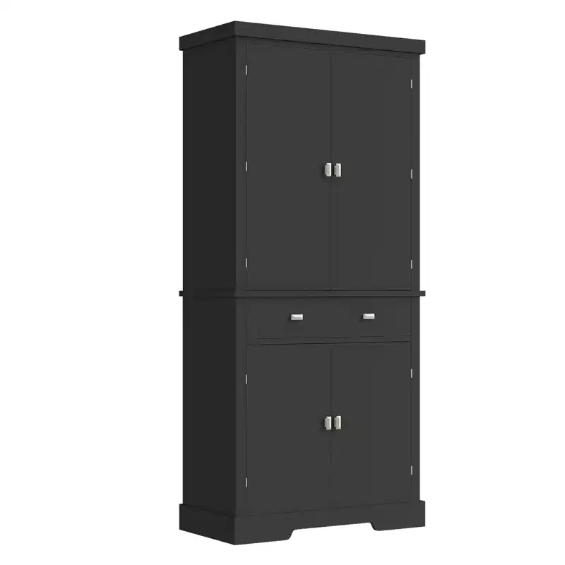6 Door Shelves and 4 Adjustable Shelves ,Modern Wood Cupboard for Ding Room, for Living Dining Room Laundry
