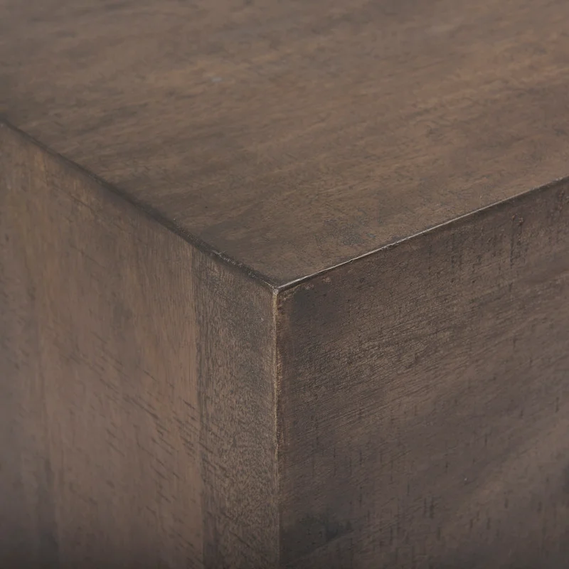 West Medium Brown Solid Wood Angular Coffee Table - 58.5L x 19W x 19H