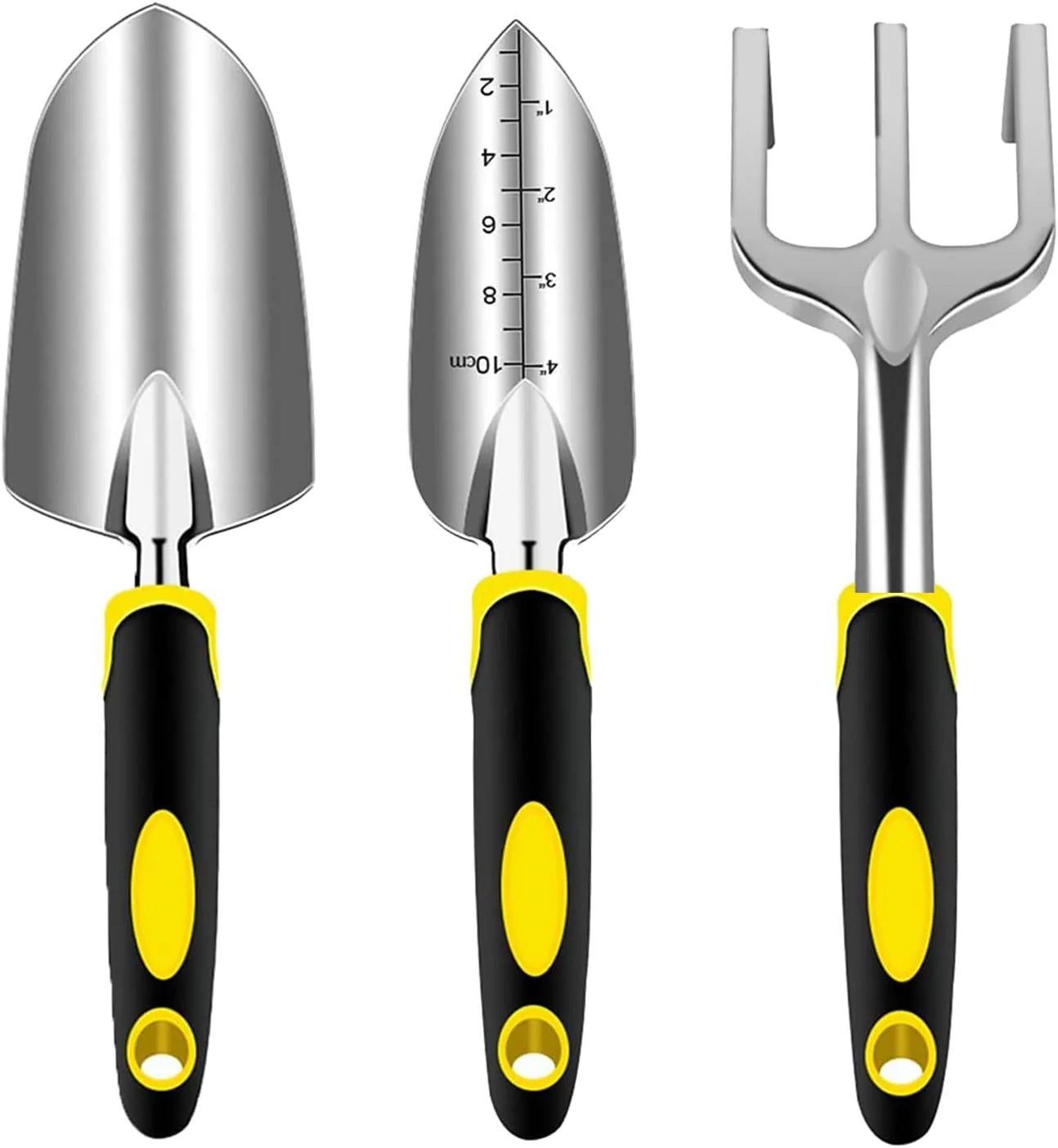 3-Piece Garden Hand Tool Set with Ergonomic Non-Slip Handles for Planting