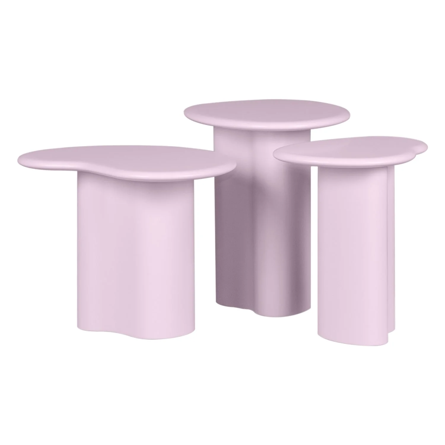 Modern Solid Wood Nesting Side Tables with Stackable Set-of-Three Design for Living Rooms