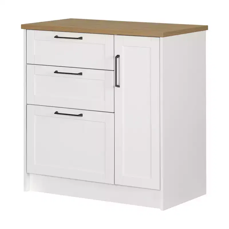 South Shore Toscano Kitchen Island White/Maple Nutmeg