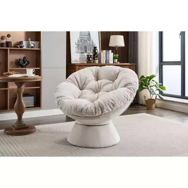Okak Accent Chairs for Bedroom, 360 Swivel Barrel Chair, Modern Oversized Accent Chair for Living Room