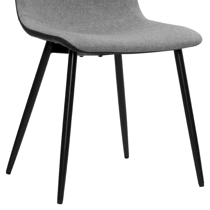 Mid-Century Modern Fabric Dining Chair with Metal Legs, Set of 4 - Gray