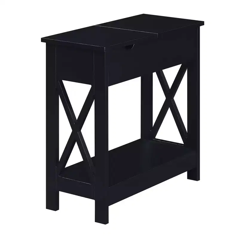 MDF Flip-Top End Table with Charging Station 24''H x 23.75''W x 11.25''D
