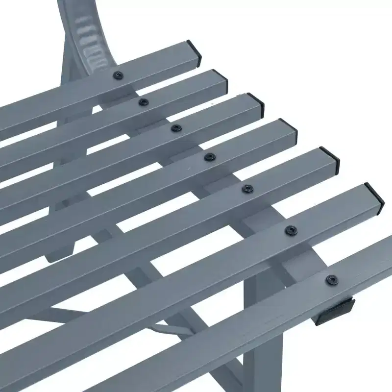 vidaXL Garden Bench Grey Powder-Coated Steel Medium Garden Bench