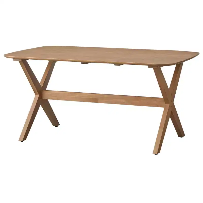 Lifestorey Baywood Mid Century Solid Wood Rectangular Dining Table Light Oak