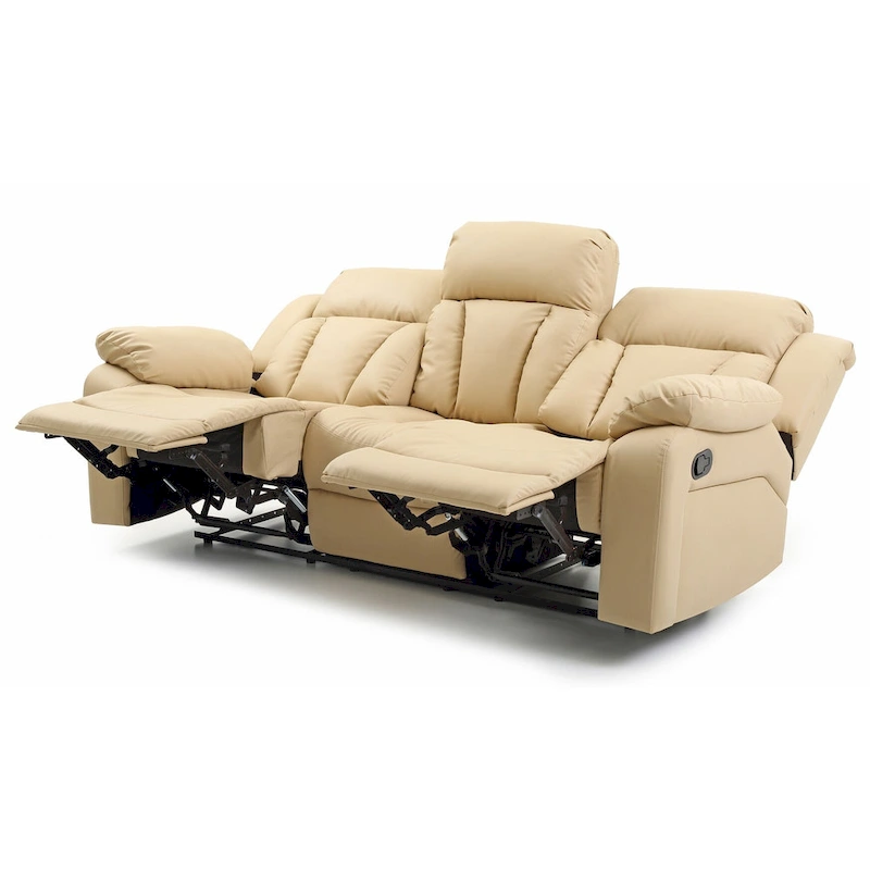 Daria 85 in. W Flared Arm Faux Leather Straight Reclining Sofa - 37L x 85W x 41H