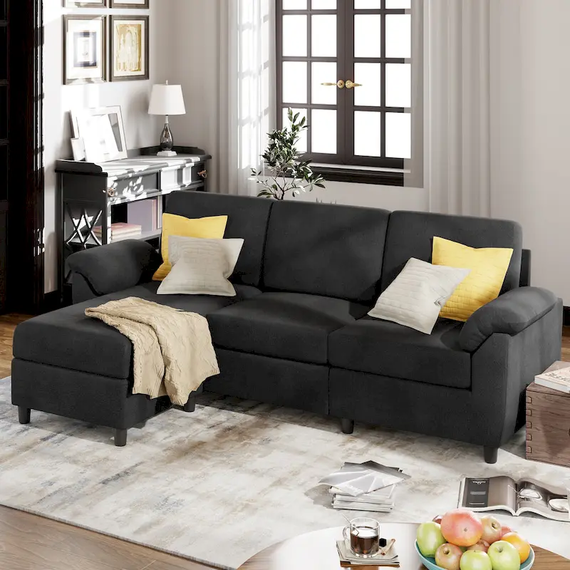 Futzca 79 Convertible Sectional Sofa Couch, 3 Seat L Shaped