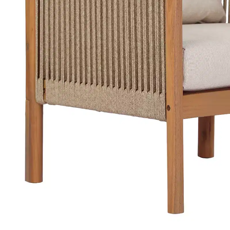 Christopher Knight Home Maha Modern Patio Acacia and Rope Woven Club Chair with Cushion