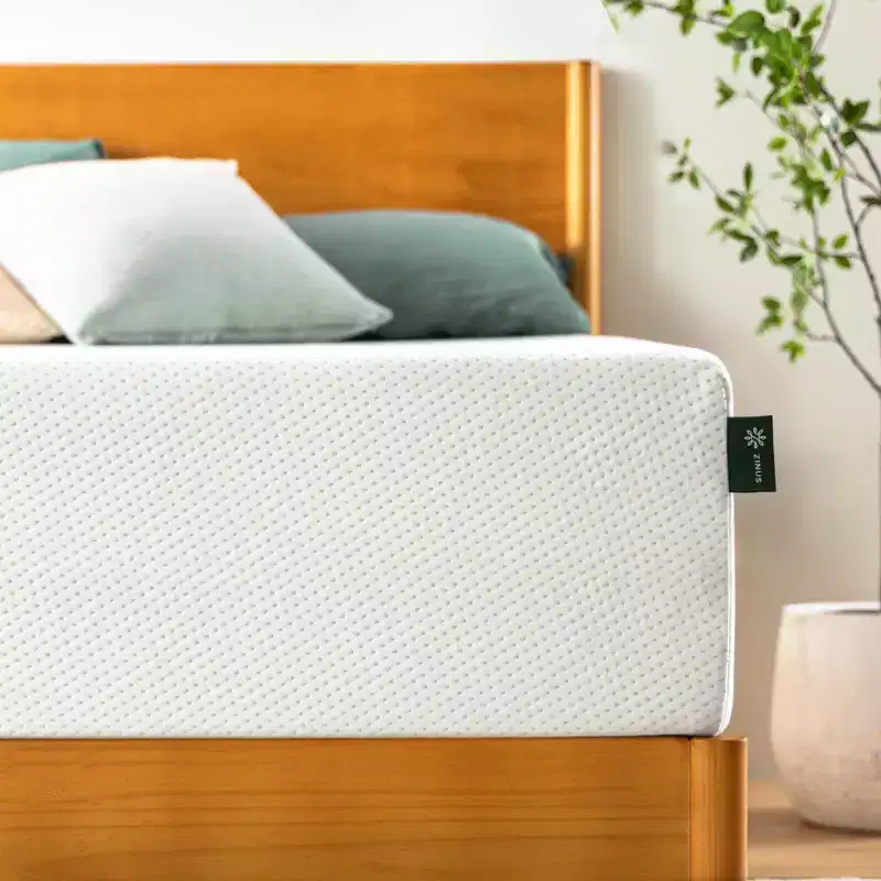 12 Inch Queen Green Tea Memory Foam Mattress, Medium Firm Feel, Zoned Pressure Relief, Certified Safe Foams & Fabric, Mattress in A Box