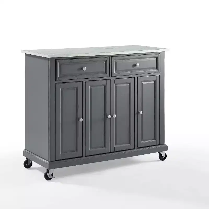 Avery Kitchen Cart - Crosley: Hardwood Brushed Nickel