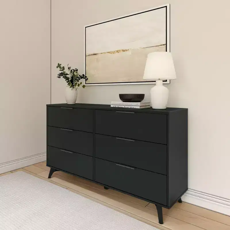 6 Drawer Dresser with Brass Handle