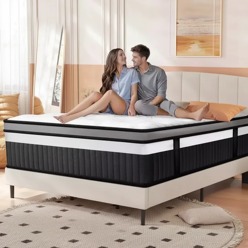 14 Inch Gel Memory Foam Hybrid Mattress in a Box, Cooling & Breathable Design, Zoned Pressure Relief, Medium Firm Feel