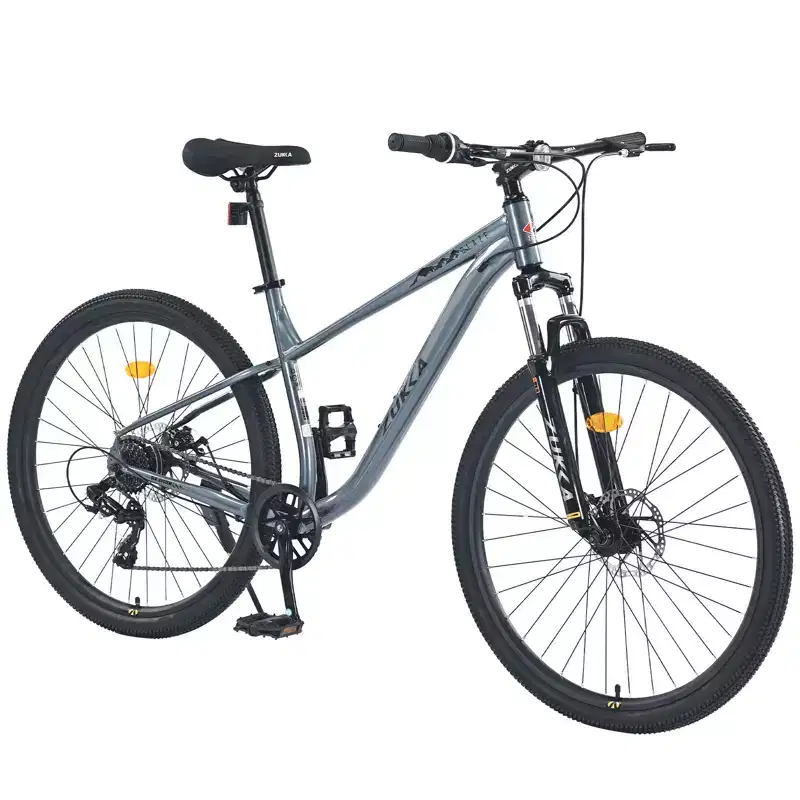 Okak 27.5IN 8 Speed Mountain Bike with Front Suspension, Kids Dirt Bike with Double Disc Brakes, Steel Frame Bicycle for Kid and Adults