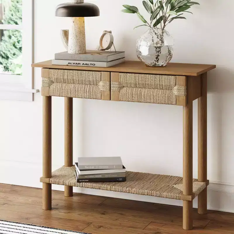 Seagrass Console Table Light Brown