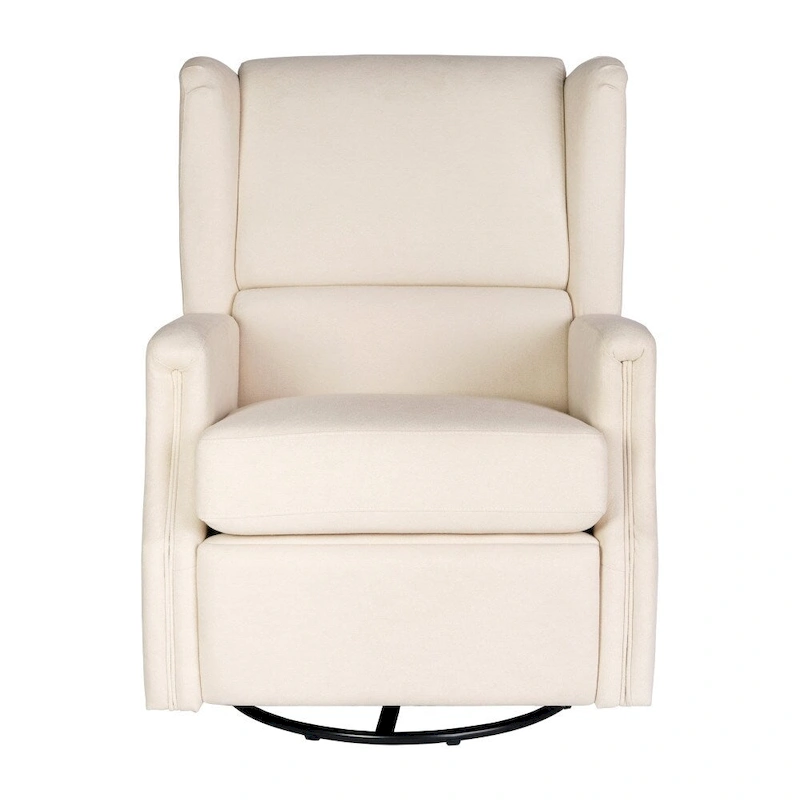 Wingback Upholstered Manual Recline Rocking Swivel Glider Chair