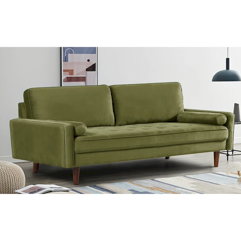Monahan 70W Wood Frame Velvet Tufted Sofa