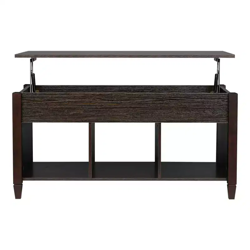 Karl Home Lift Top Coffee Table Modern Furniture Hidden Compartment and Lift Tabletop Brown