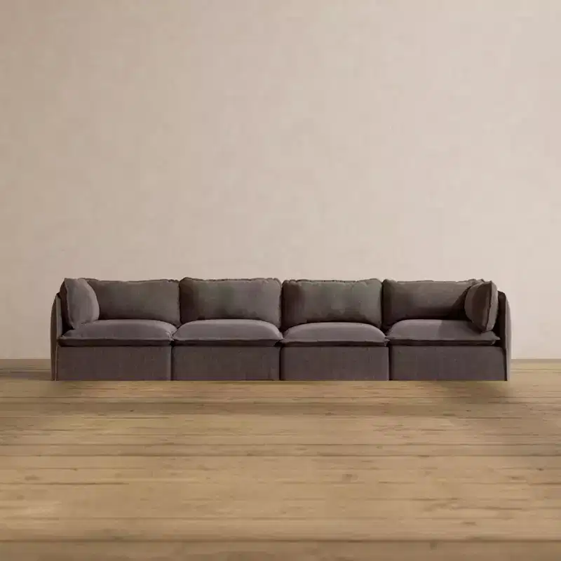 Anabei Modular Washable 4-Seater Sofa | Deluxe+ Seat & Cloud Pillow